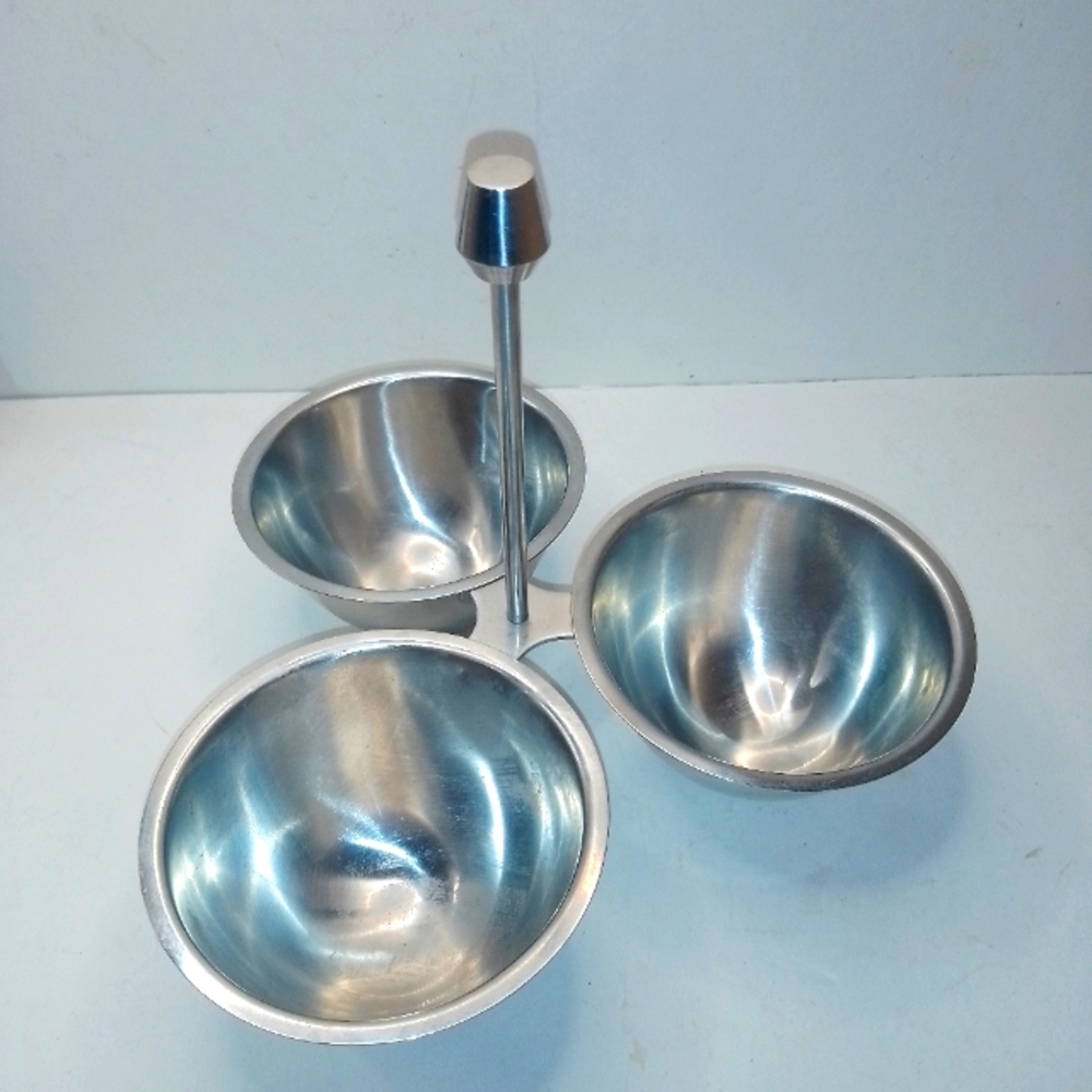 Oneida Stainless Steel Triple Condiment Bowl Stand
